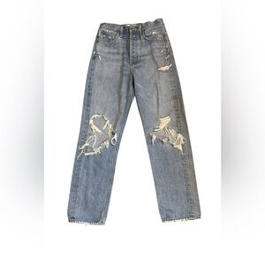 Agolde 90’s Pinched Waist Distressed Jeans Size 24